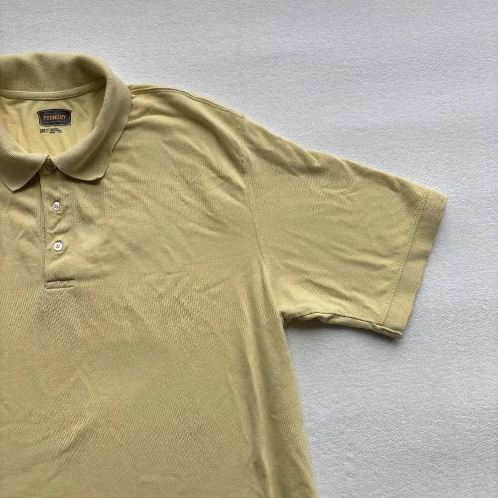 The Foundry Supply Co Men‎ 2XLT Yellow Polo Short Sleeve 100% Cotton